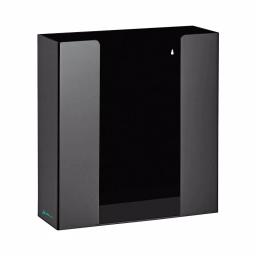 AdirMed Double Box Acrylic Glove Dispenser - Black Wall Mount thumbnail 1