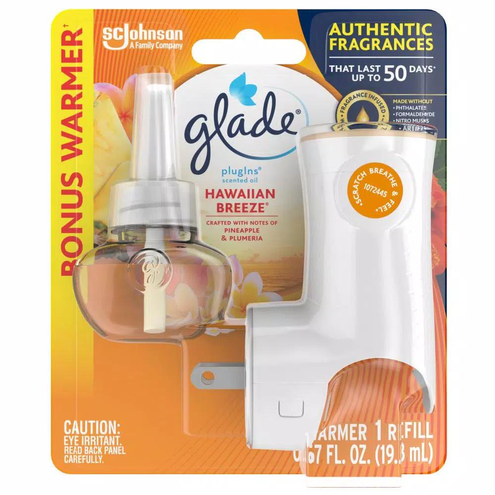 Glade PlugIns Hawaiian Breeze Scented Oil Starter Kit, 0.67 oz.