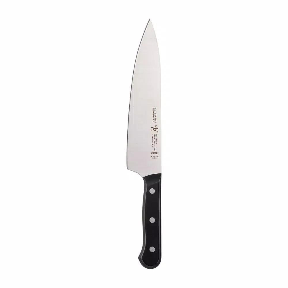 Henckels International Solution 12-Piece Stainless Steel Knife Block Set with Hardwood Block
