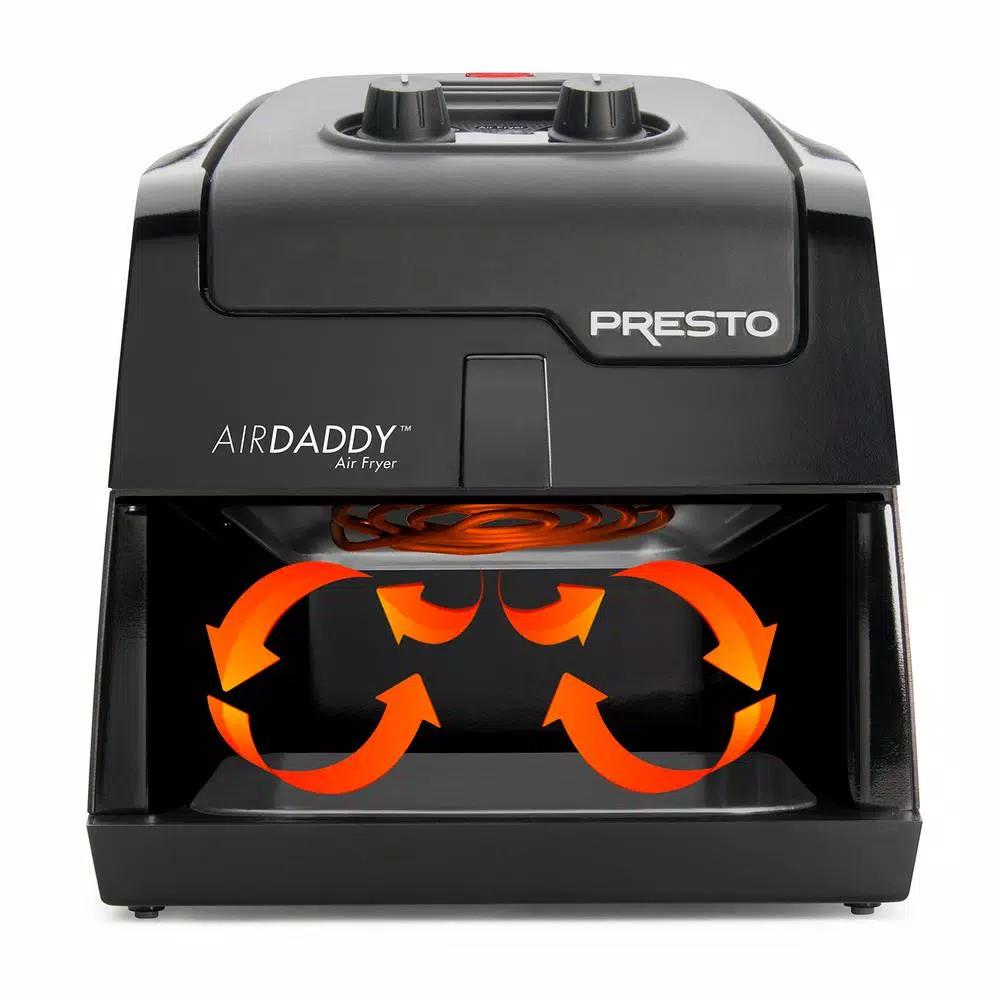 Presto AirDaddy 4.2 Qt. Electric Air Fryer with 60-Minute Timer and Convection Cooking, Black