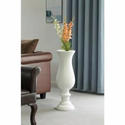 Uniquewise 30 in. White Modern Fiberglass Goblet Shape Floor Vase thumbnail 2