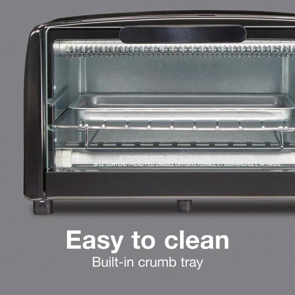 Proctor Silex 31118 4-Slice Toaster Oven Broiler, 1000W, Black