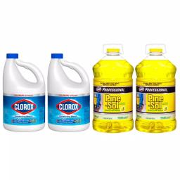 Clorox Disinfecting Bleach & Pine-Sol Professional Lemon Fresh Multi-Surface Cleaner Bundle (4-Pack) thumbnail 1