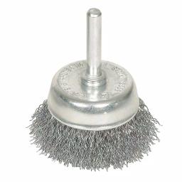 Robtech 1-3/4 in. Crimped Steel Wire Cup Brush with 1/4 in. Shank thumbnail 1