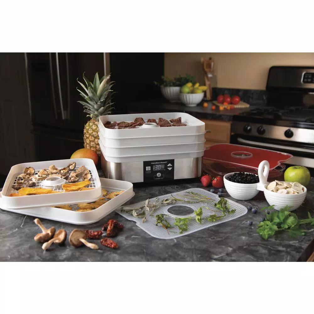 Hamilton Beach Food Dehydrator with 5 Stackable Trays, 500W, Grey