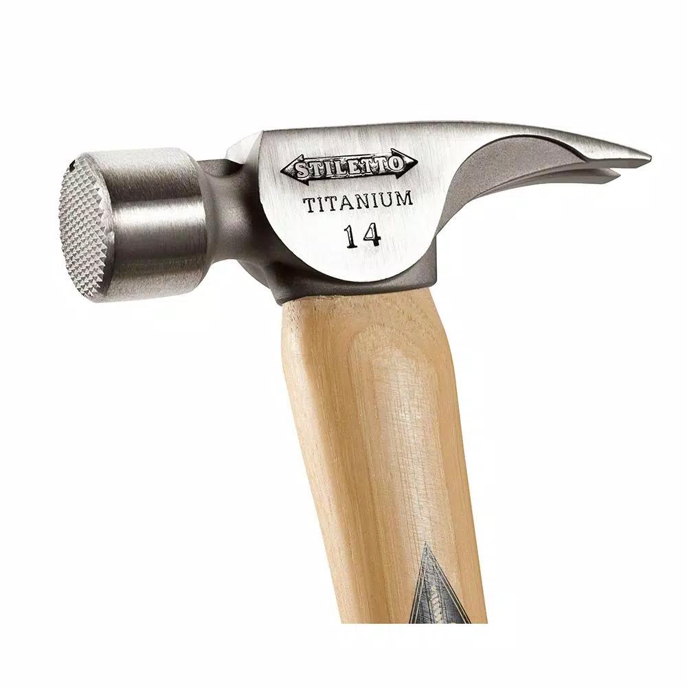 Stiletto TI14MC 14 oz. Titanium Milled Face Hammer with 18 in. Curved Hickory Handle