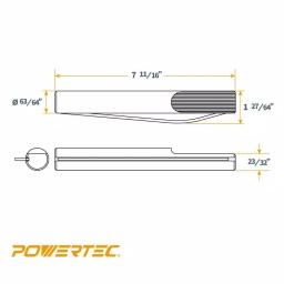 POWERTEC 1 in. Extra Heavy-Duty Steel Bench Dogs, 2-Pack thumbnail 3