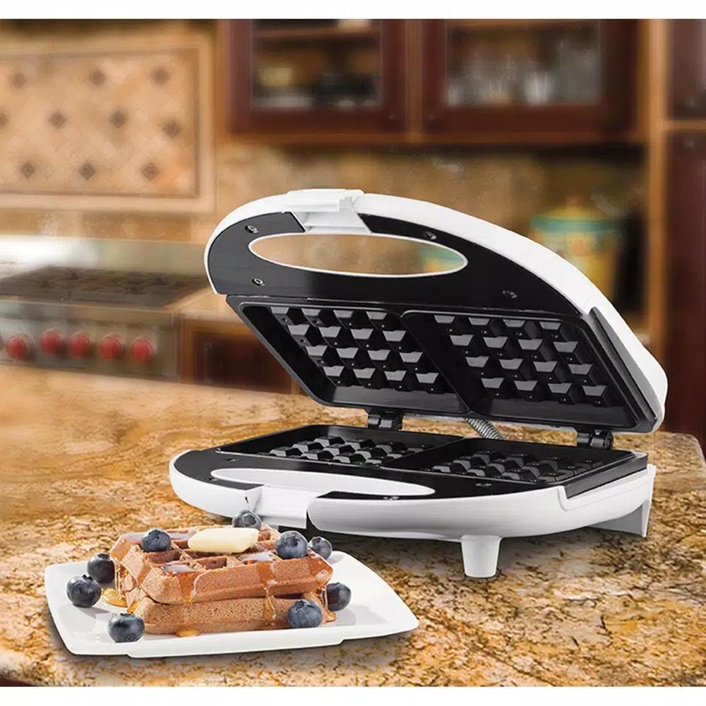 Brentwood Appliances TS-242 750W Dual Nonstick Waffle Maker, White