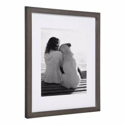 DesignOvation Gallery Wood Photo Frame Set, 4-Pack, Gray, 11x14 matted to 8x10 thumbnail 3