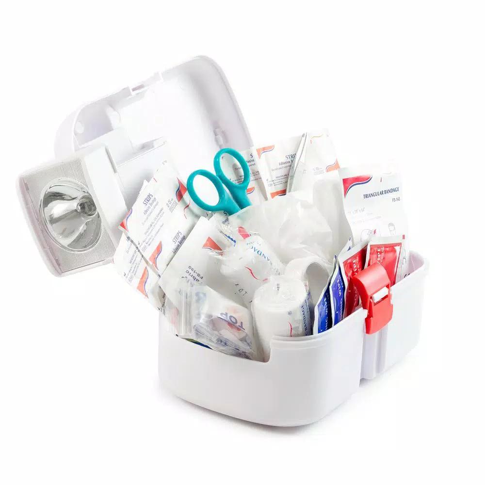 Unbranded 52-Piece First Aid Emergency Kit with Built-in Flashlight and Impact Resistant Case