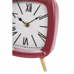 LITTON LANE Set of 3 Square Metal Table Clocks with Gold Feet and Retractable Stands - Mauve, White, and Blue thumbnail 3