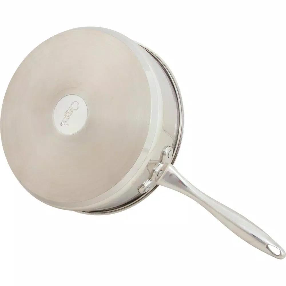 Hampton Bay Ozeri Earth Pan ETERNA 5.3 qt. Stainless Steel Nonstick Sauce Pan with Glass Lid