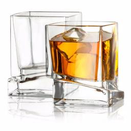 JoyJolt Carre Square 10 oz. Whiskey Glasses, Set of 4 thumbnail 3