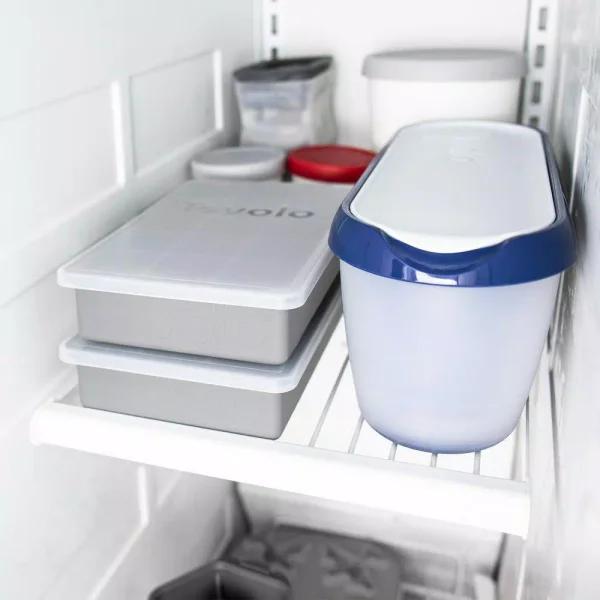 Tovolo Perfect Cube Silicone Ice Mold Tray with Lid, 1.25 in. Cubes, Oyster Gray