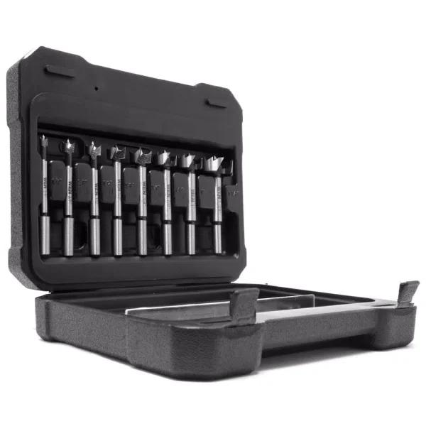 WEN 8-Piece Forstner Bit Set with Carrying Case, High Carbon Steel