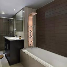 AKDY 65 in. 8-Jet Bronze Stainless Steel Shower Panel System with Rainfall Waterfall and Handheld Wand thumbnail 14