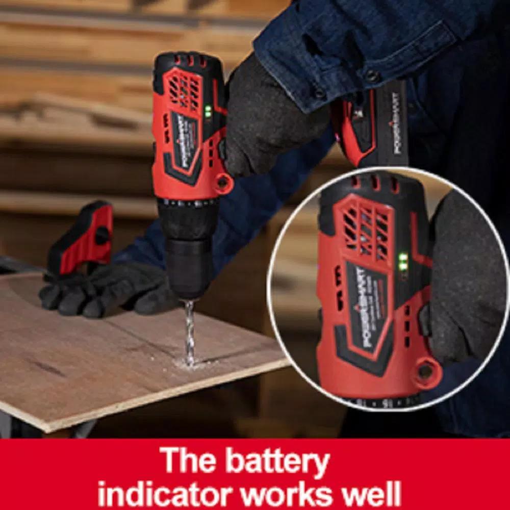 PowerSmart PowerSmat 20V Cordless 3/8 in. Drill/Driver with 1.5 Ah Lithium-Ion Battery and Charger