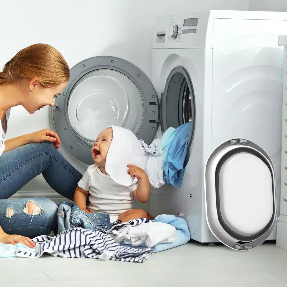 Lavish Home Gray Collapsible Multi-Use Laundry Basket with Comfort Grip Handles