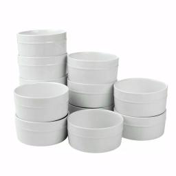 Over and Back 12-Piece Round Porcelain Ramekin Set, White thumbnail 1