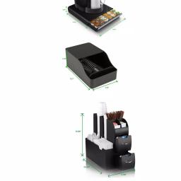 Mind Reader Coffee and Condiment Organizer with Drawer for 36 K-Cups and Sleeve Dispenser, Black thumbnail 7