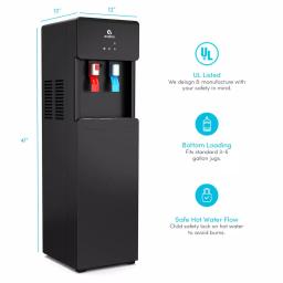 Avalon Touchless Bottom Loading Water Cooler Dispenser, Hot & Cold Water, UL/Energy Star Approved - Black thumbnail 5