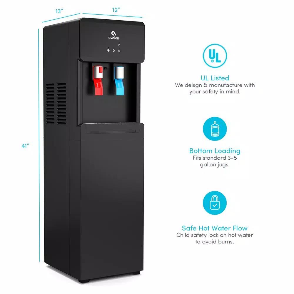 Avalon Touchless Bottom Loading Water Cooler Dispenser, Hot & Cold Water, UL/Energy Star Approved - Black