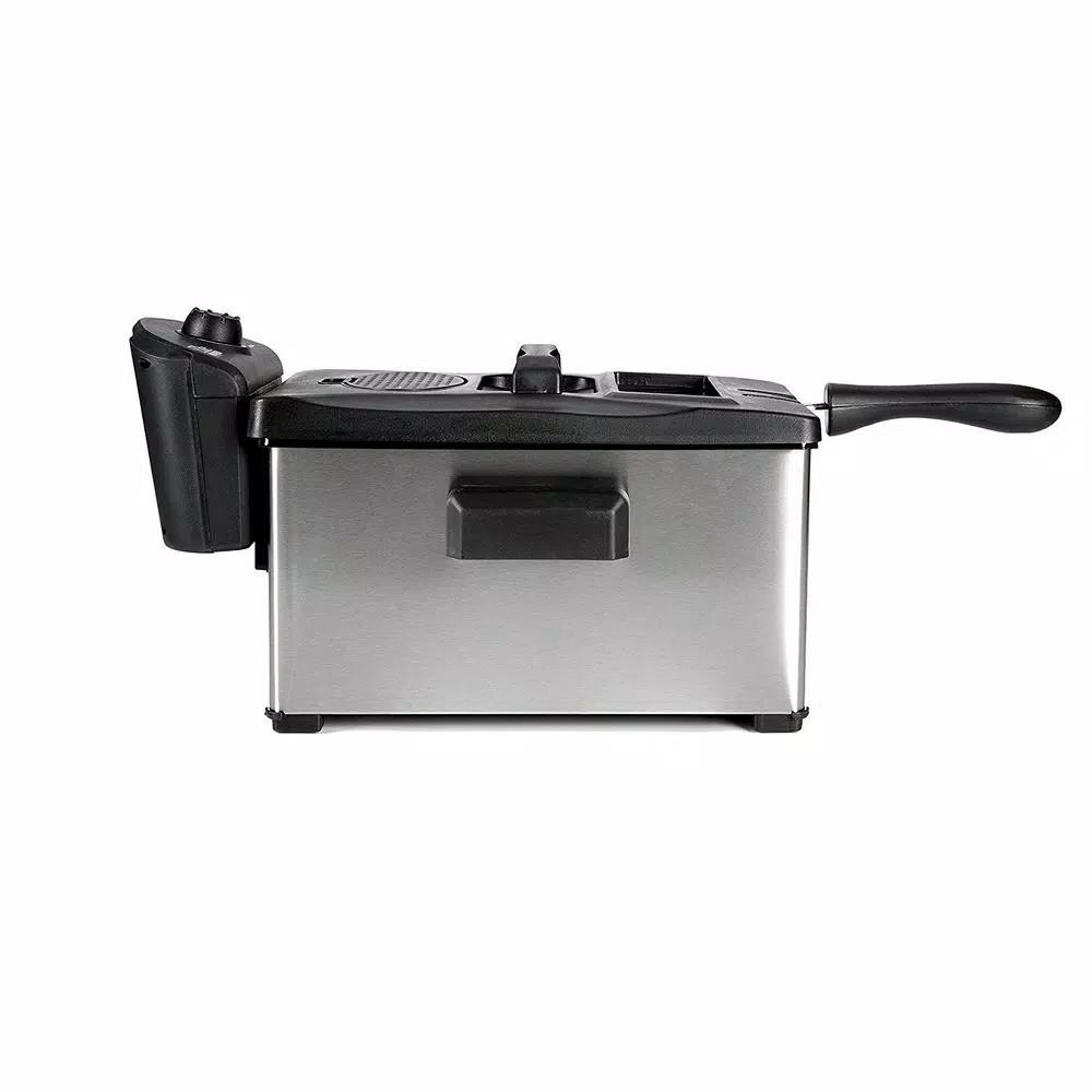 Elite Cuisine Elite 3.5 Qt. Immersion Deep Fryer, 1500W Electric Countertop Fryer with Adjustable Thermostat
