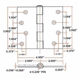 Design House 4 in. Square Corner Door Hinge, Oil Rubbed Bronze, 3-Pack thumbnail 4