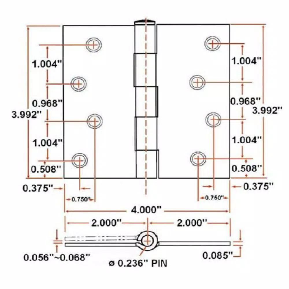 Design House 4 in. Square Corner Door Hinge, Oil Rubbed Bronze, 3-Pack