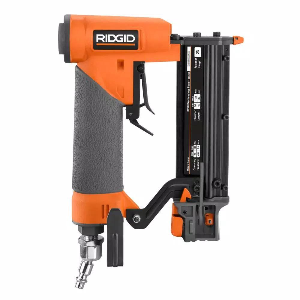 RIDGID 23-Gauge 1-3/8 in. Headless Pinner Air Nailer