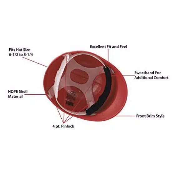 Safe Handler Bison Life Safe Handler Everyday Series Red HDPE Bump Cap with 4-Point Pinlock Suspension