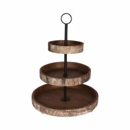 DesignOvation Rustic White Birch 3-Tiered Decorative Wood Tray - Farmhouse Style Organizer thumbnail 1