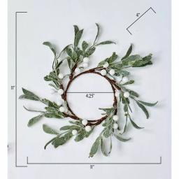WORTH IMPORTS 4.25" Mistletoe Candle Rings with White Berries, Set of 4 thumbnail 2