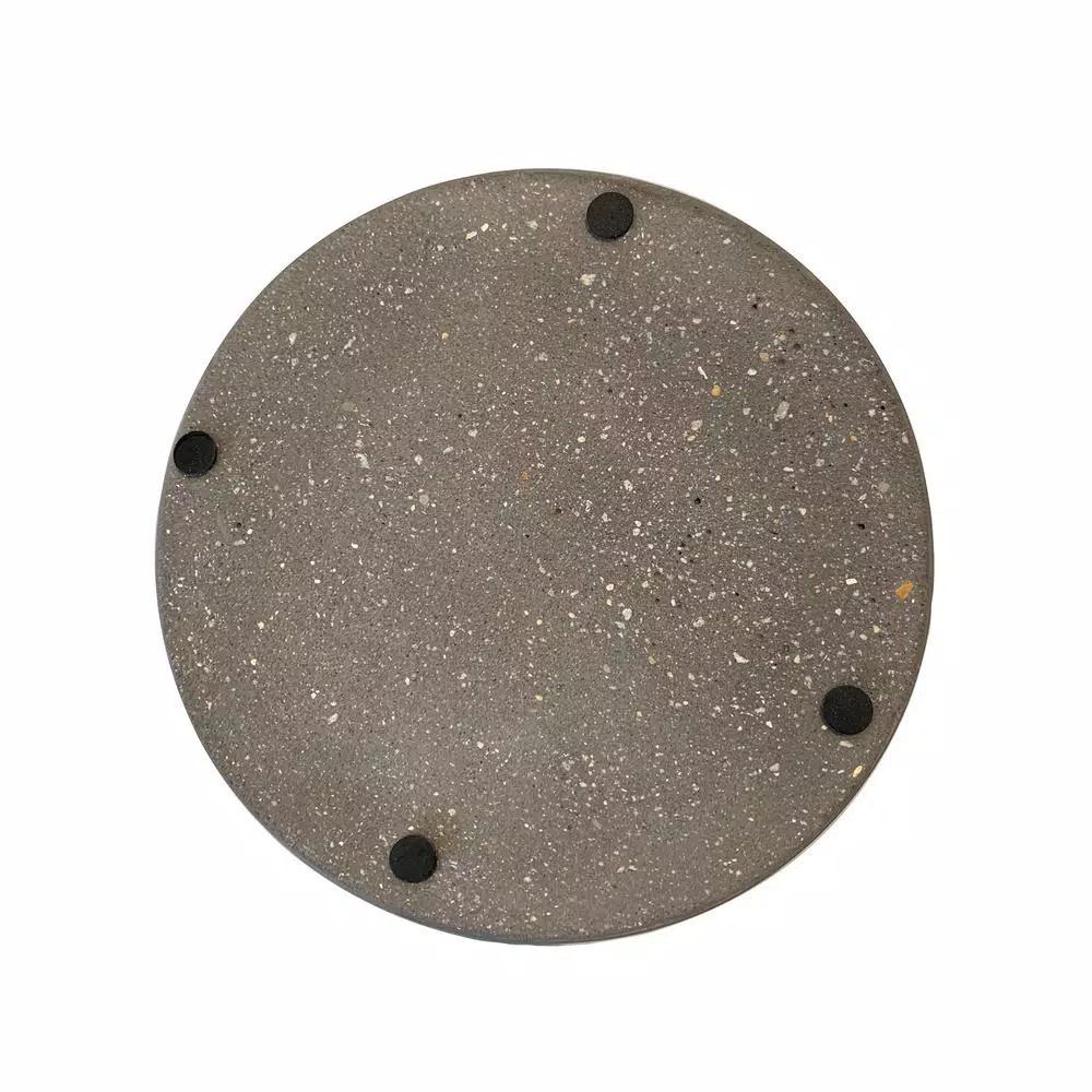 Fox Run 7 in. Slate Grey Round Cement Utensil Holder - Durable Kitchen Tool Crock