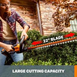 Worx 20V Power Share 22 in. Cordless Hedge Trimmer, 3/4 in. Cutting Capacity (Tool Only) thumbnail 7