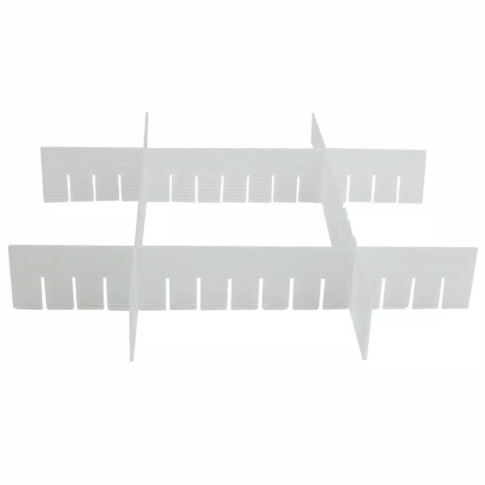 Unbranded White Plastic Drawer Organizer Divider, Customizable Compartments for Office and Home