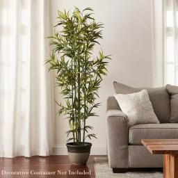 Pure Garden 72 in. Artificial Bamboo Plant with Black Pot thumbnail 4