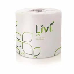 Unbranded LIVI VPG 2-Ply White Bath Tissue, 96 Rolls per Pack thumbnail 1