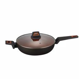 AMERCOOK 12 in. Volcano Stone Nonstick Wok Pan, Forged Aluminum, Induction Compatible thumbnail 5