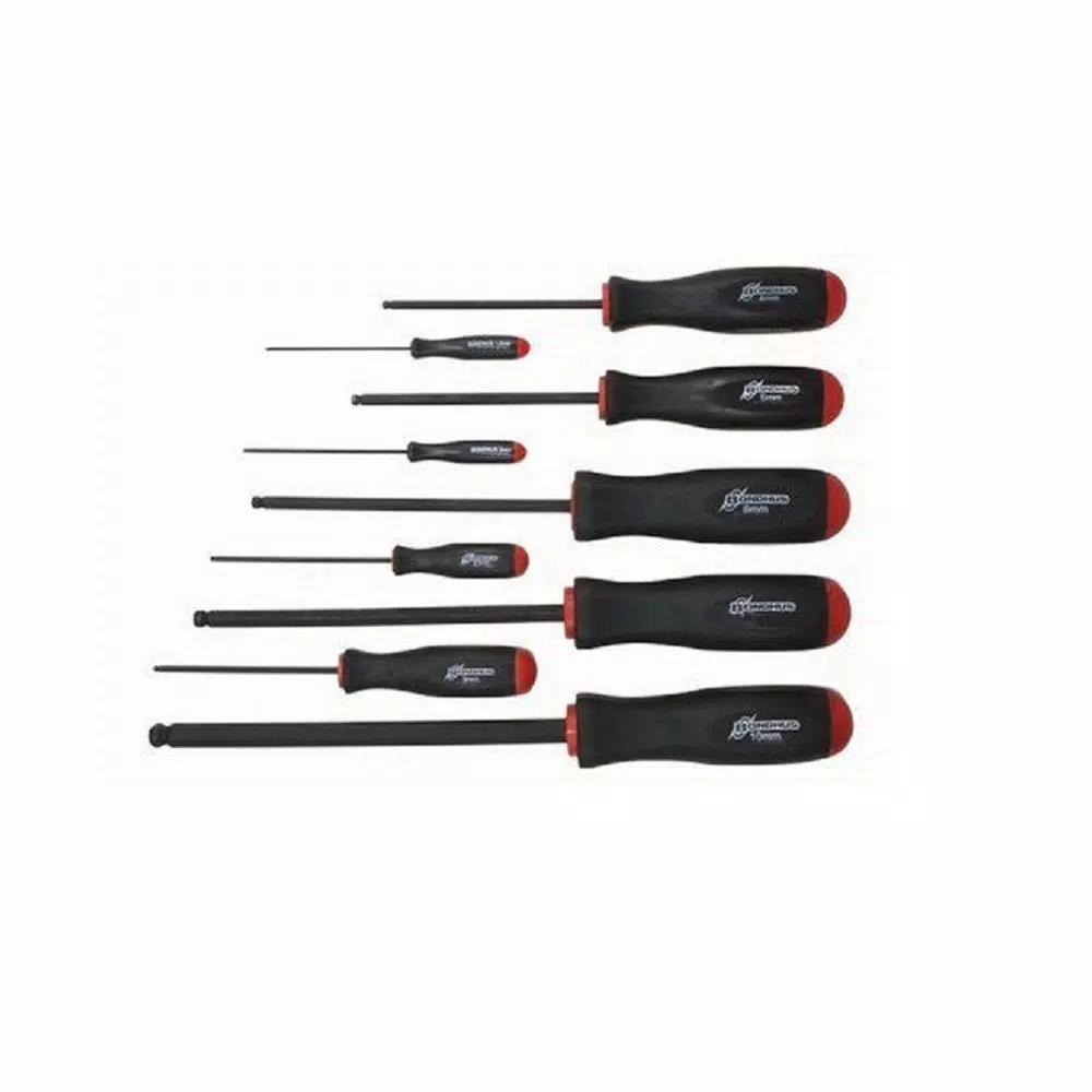 Bondhus Metric ProHold Ball End Screwdriver Set with ProGuard Finish, 9-Piece
