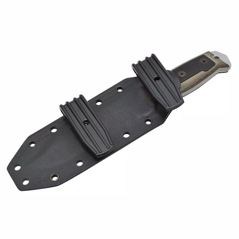 Camillus SKOL 5 in. 1095 High Carbon Steel Fixed Blade Knife with Gut Hook and Micarta Handle
