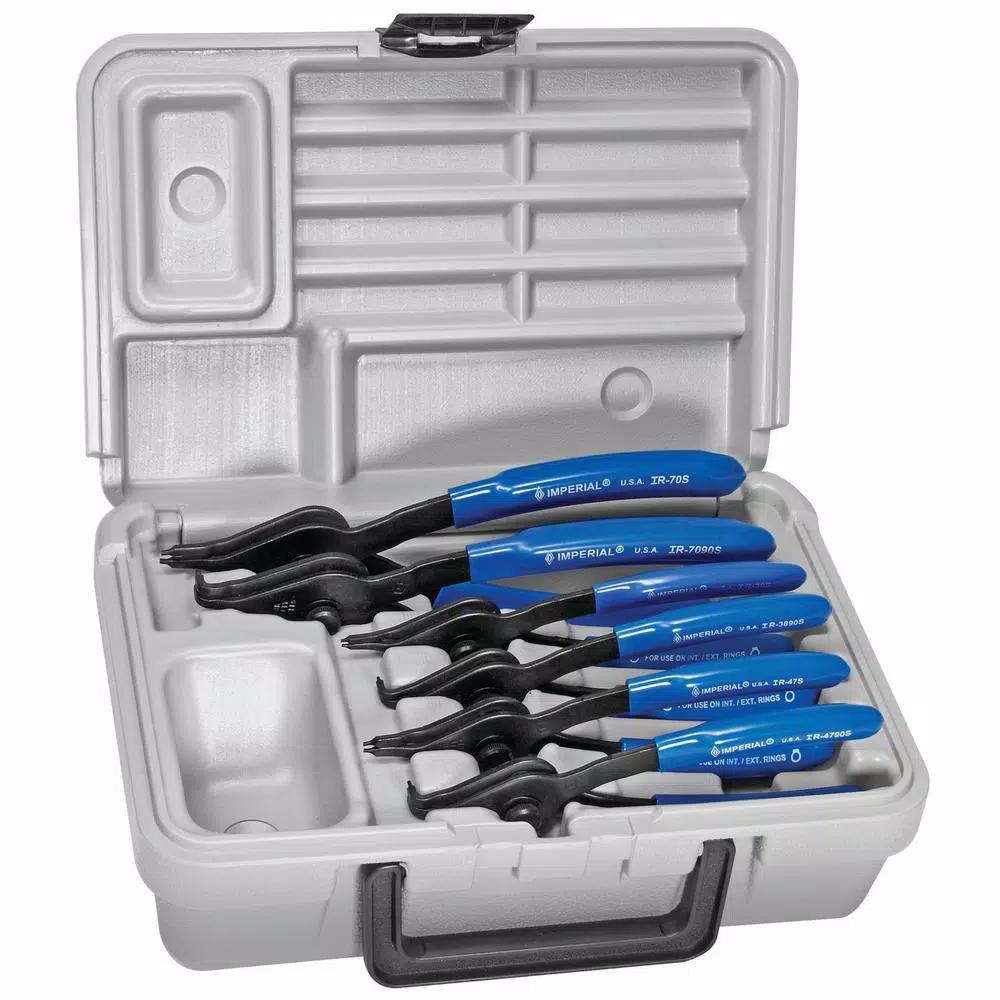 Imperial 6-Piece Convertible Snap Ring Pliers Set with 0° and 90° Tips