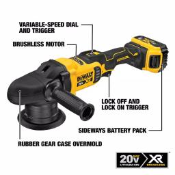 DEWALT 20V MAX XR Cordless Brushless 5 in. Variable Speed Random Orbit Polisher (Tool Only) thumbnail 2