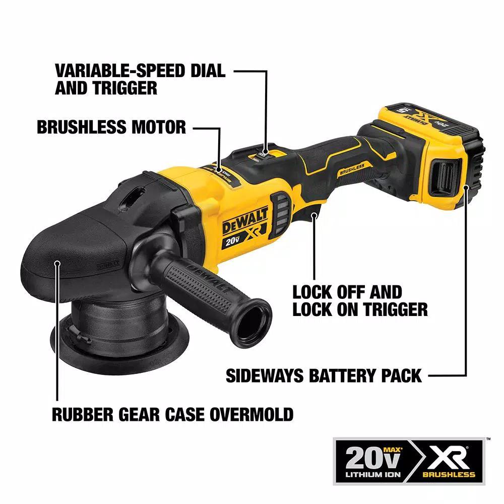 DEWALT 20V MAX XR Cordless Brushless 5 in. Variable Speed Random Orbit Polisher (Tool Only)