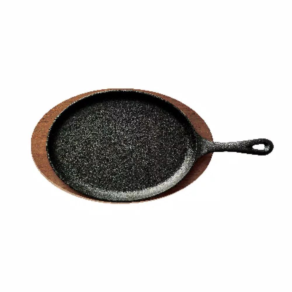 Tramontina 6-Piece 10 in. Cast Iron Fajita Pan Set with Wood Trivets and Handle Mitts