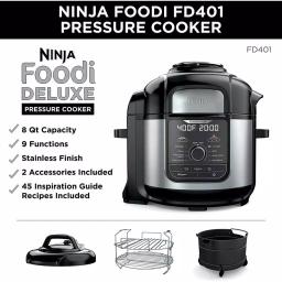 Ninja Foodi Deluxe 8 qt. Electric Pressure Cooker and Air Fryer, Stainless Steel thumbnail 3