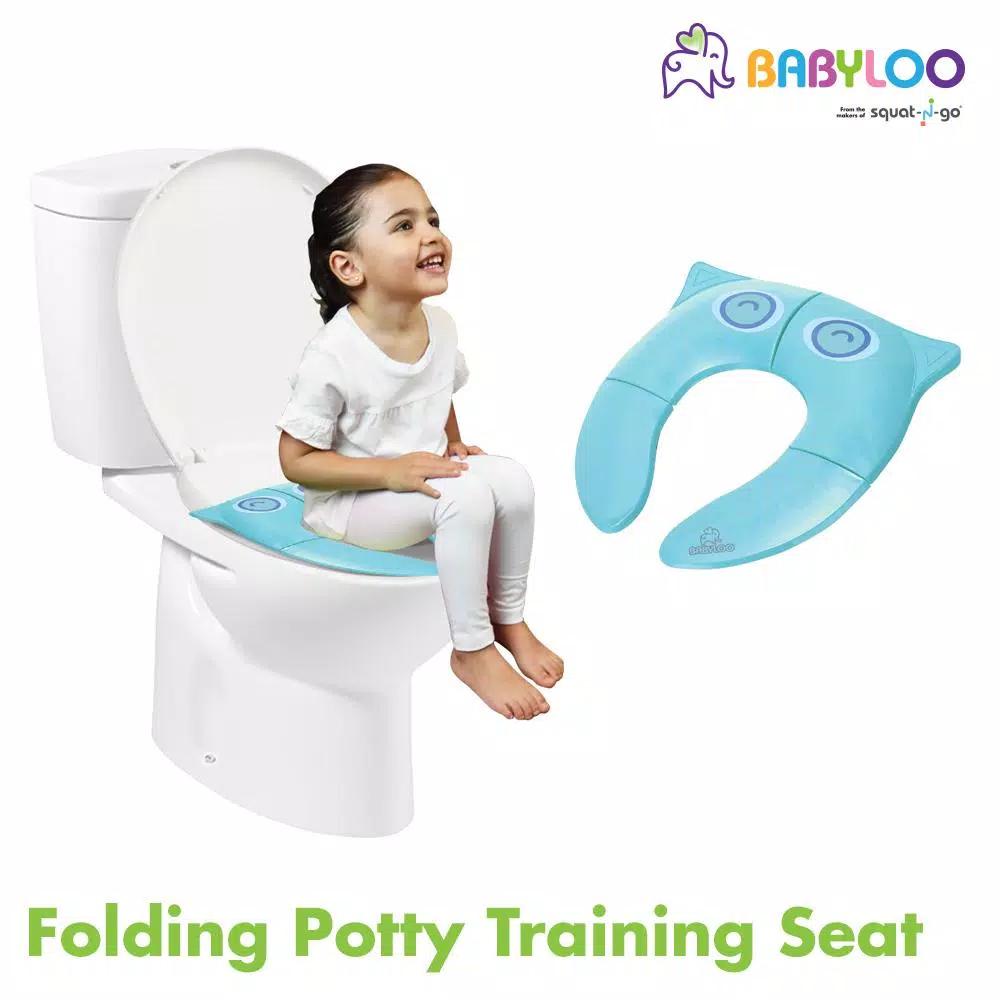 Babyloo Blue Owl Folding Toilet Seat with Travel Bag for Toddlers