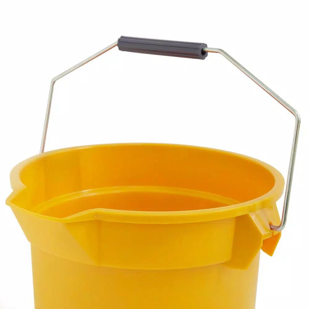 TAFCO PRODUCTS Tafco 3.5 Gal. Yellow Round Utility ECO Bucket, 100% Recycled Plastic with Easy Pour Spout