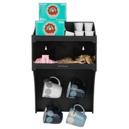 Mind Reader Wall Mount Coffee Station Organizer with 4 Mug Hooks and Heat-Resistant Pod Storage thumbnail 4