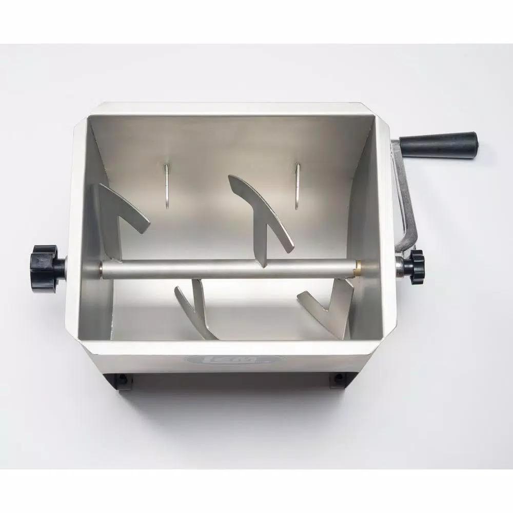 LEM 10 Qt. Manual Stainless Steel Meat Stand Mixer with 4 Paddles